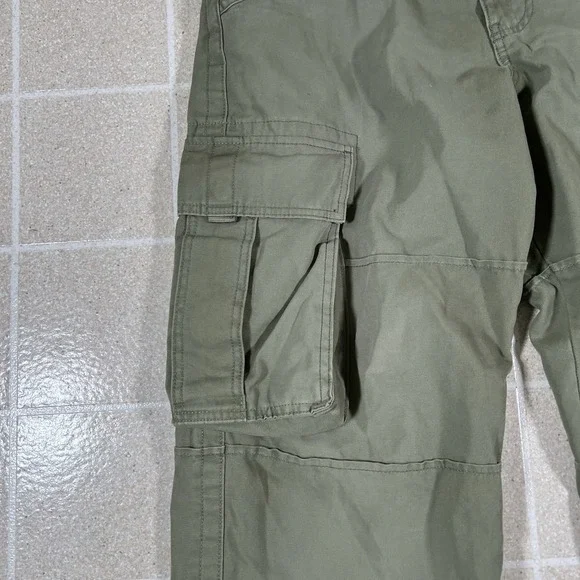 Vintage Y2K No Boundaries Cargo Pants Men 34x31 Olive Green Paratropper Baggy - Picture 3 of 9